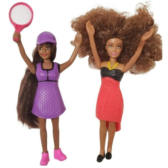 2 McDonalds Barbies 2017 African American 2019 Tennis Player Doll Happy Meal Toy - Picture 4 of 9